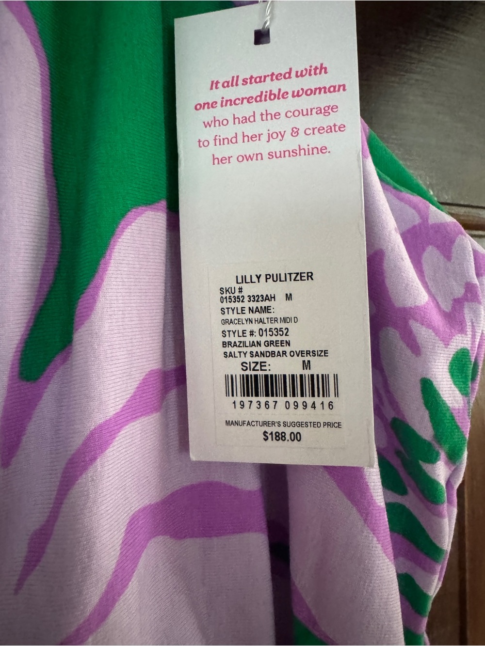 NWT Lilly Pulitzer M Gracelyn Brazilian Green Salty Lavender Halter Midi Dress - Picture 2 of 4